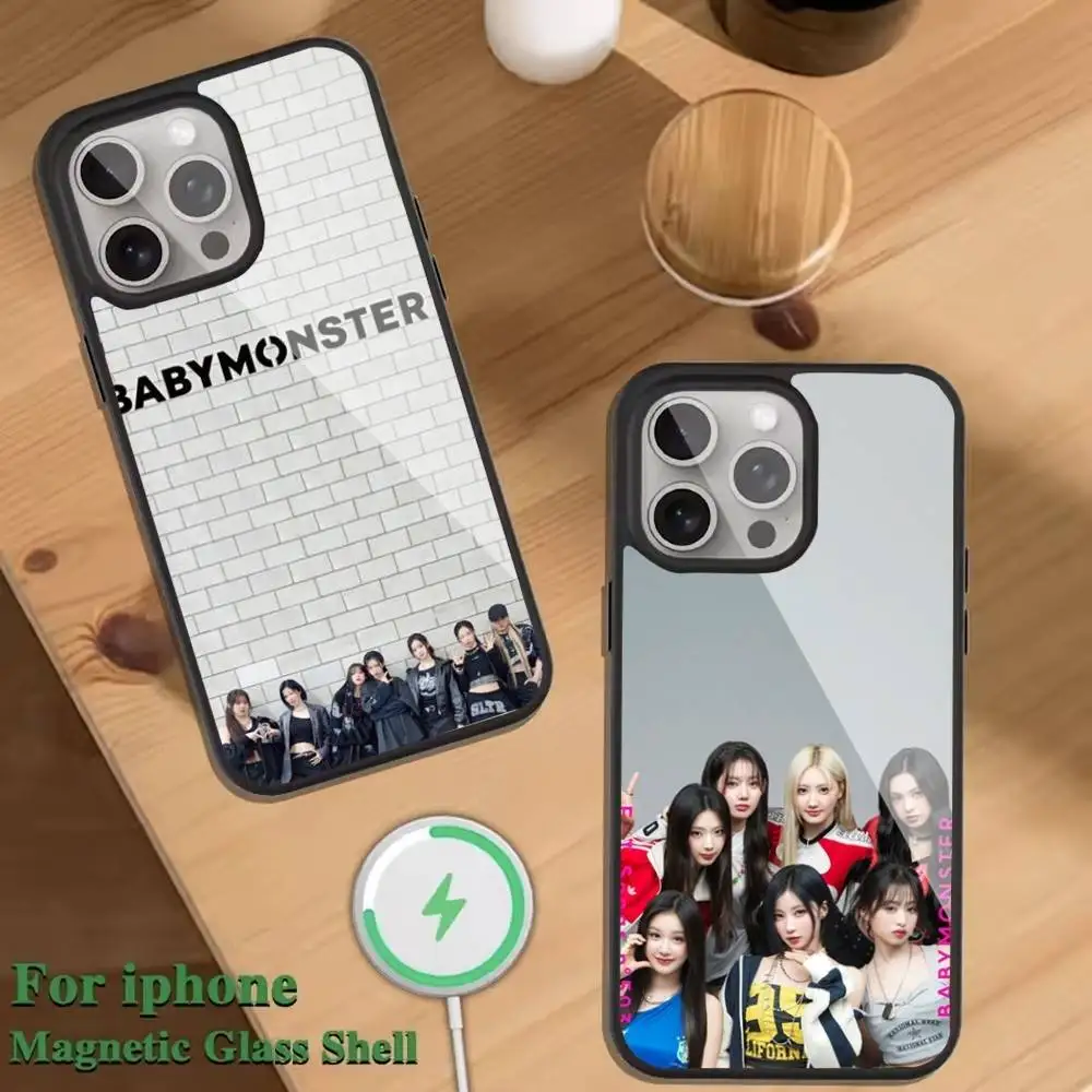 

BabyS Kpop M-Monster Phone Case For Magnetic Wireless Charge Cover For iphone 16 15 14 13 12 11 Pro Max Plus Coque