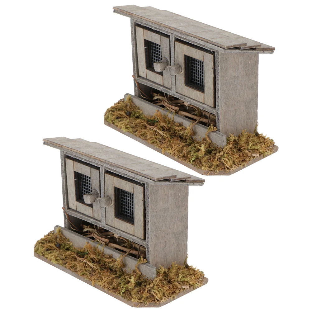 

Chicken Nesting Boxes Outdoor Decor House Coop Mini Toys Miniature Garden Ornament