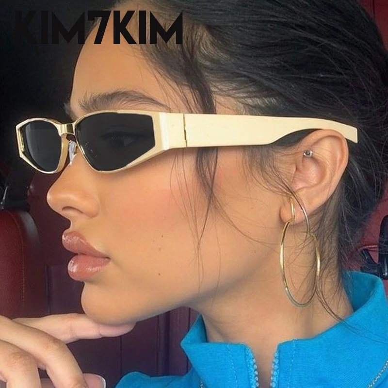 Small Frame Cat Eye Sunglasses Women 2025 Luxury Brand Trendy Punk Metal Sun Glasses UV400 Outdoor Eyewear For Lady Retro Shades