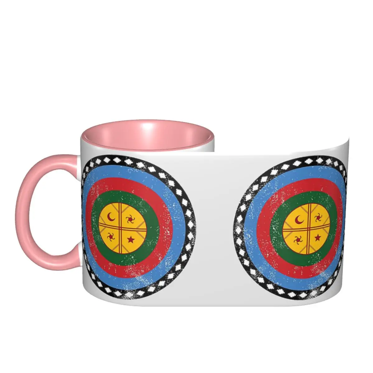 Mapuche Sign Symbol Graphic Mug Funny Ceramic Coffee Cups Tea Mugs Milk Cup Drinkware Gifts for Woman Man DIY Custom