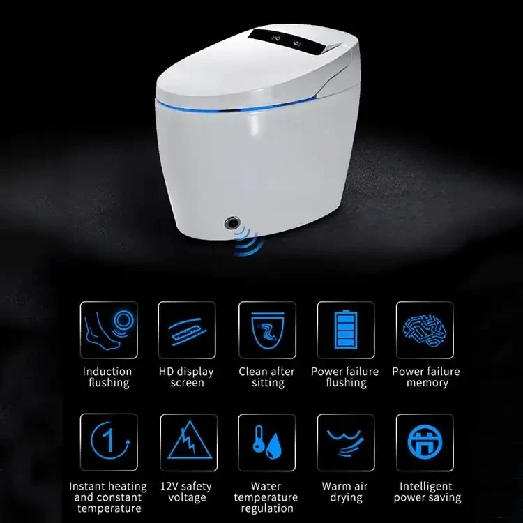 Auto Sensor Flush Open Electric Japanese Style One Piece Intelligent WC Commode Smart Toilet