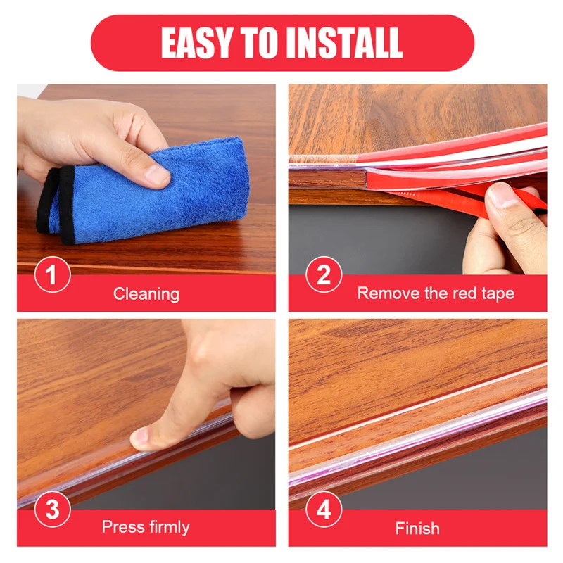 Tira autoadhesiva de seguridad para bebés de 1/2/3M, tira a prueba de colisiones para niños, tira protectora de borde de mesa de protección de PVC transparente tipo W