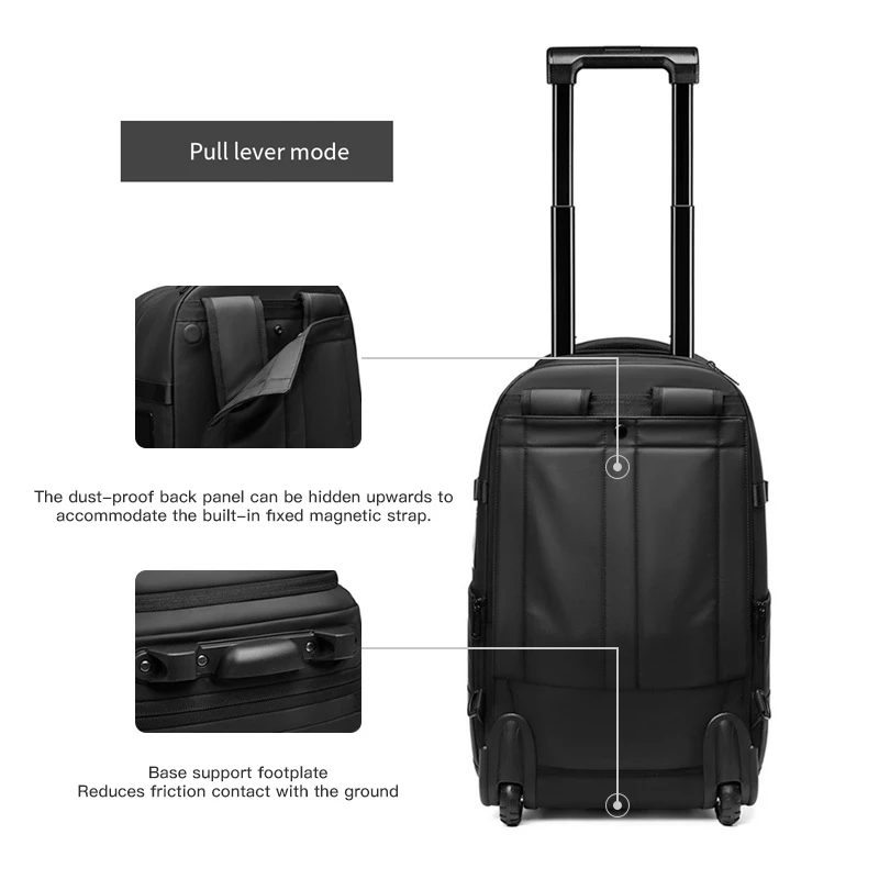 الأمتعة. حقيبة ظهر بعجلات مضغوطة بالفراغ، حقيبة سفر للأعمال، حقيبة ظهر بعجلات متعددة الوظائف للرجال (نمط ممتاز) #4