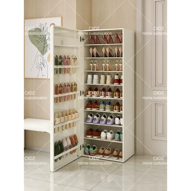Modern Simple Cream Style Intelligent Sterilization Shoe Cabinet Wall Mounted Installation Free Household Entrance Balcony