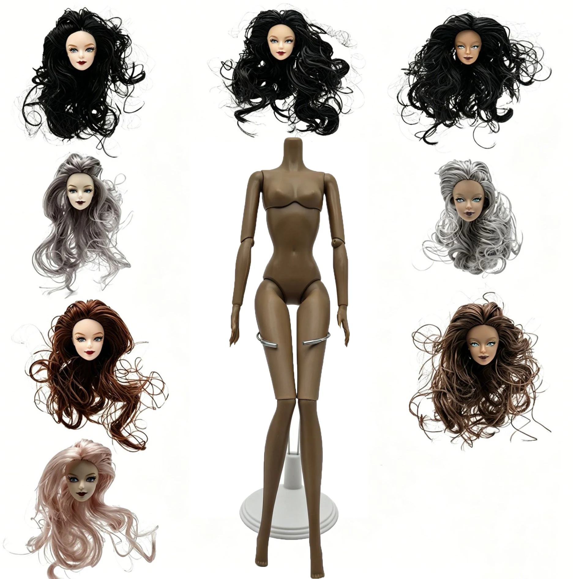 1/6 Supermodel Doll Body 29cm Joint Moveable Doll Replaceable Head Dress Up Doll Body Models White/Normal/Black Skin Kids Toys