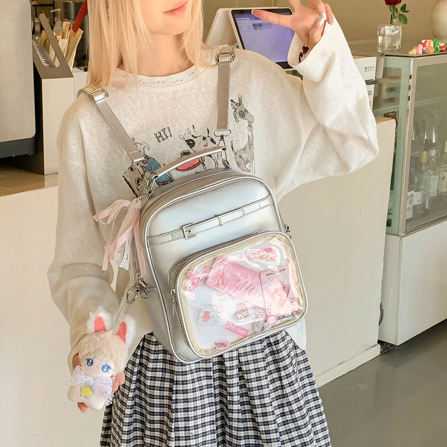 Women's Backpacks Summer 2026 New Single and Double Shoulder Dual-purpose Bag Second-dimensional Japanese Girl Messenger Bag Bag