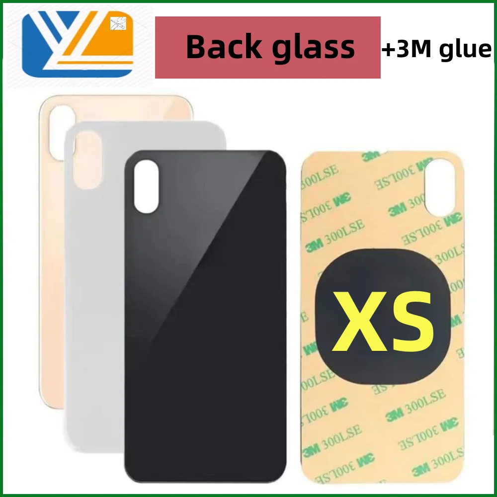 Back Cover Glass+3M glue For iPhone X XS XSMAX Fast Replacement High Quality Housing Battery Cover Big Hole Rear Glass x Back