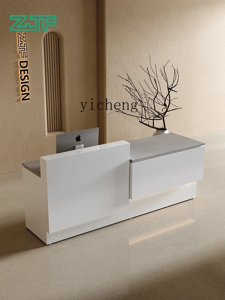 Welcome Desk Reception Desk Simple Modern White Office Painted Front Desk