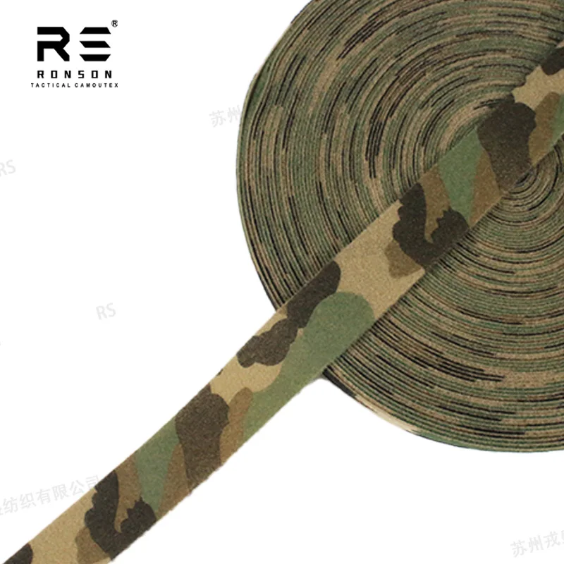 M81 Woodland camuflaje impreso 4 pulgadas Nylon para cinta de sujeción de bucle de Velcro Material ecológico para engranajes tácticos gran oferta