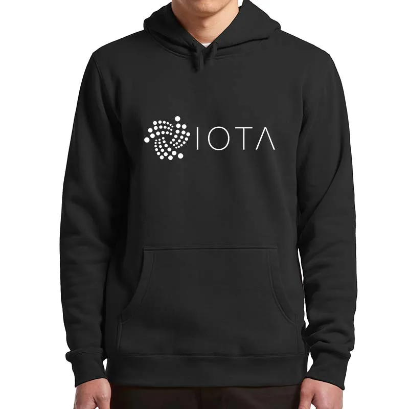 IOTA MIOTA Crypto Coin Winter Hoodie Cryptocurrency Logo Classic Men's Long Sleeved Fleece Pullover For Traders Investors