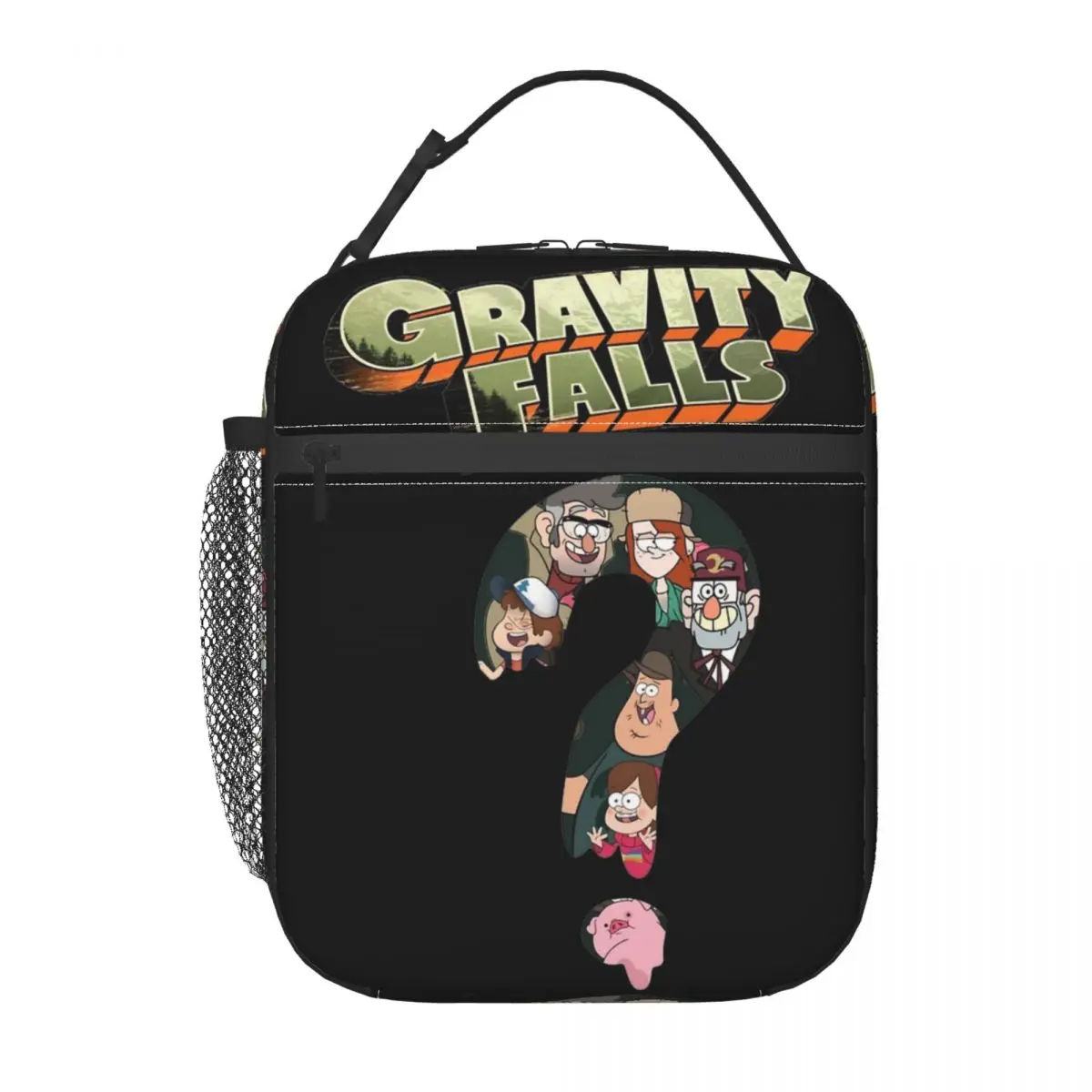 Gravitys Falls Funny Cartoon Thermal Insulated Lunch Bag for Picnic Portable Bento Box Cooler Thermal Food Box