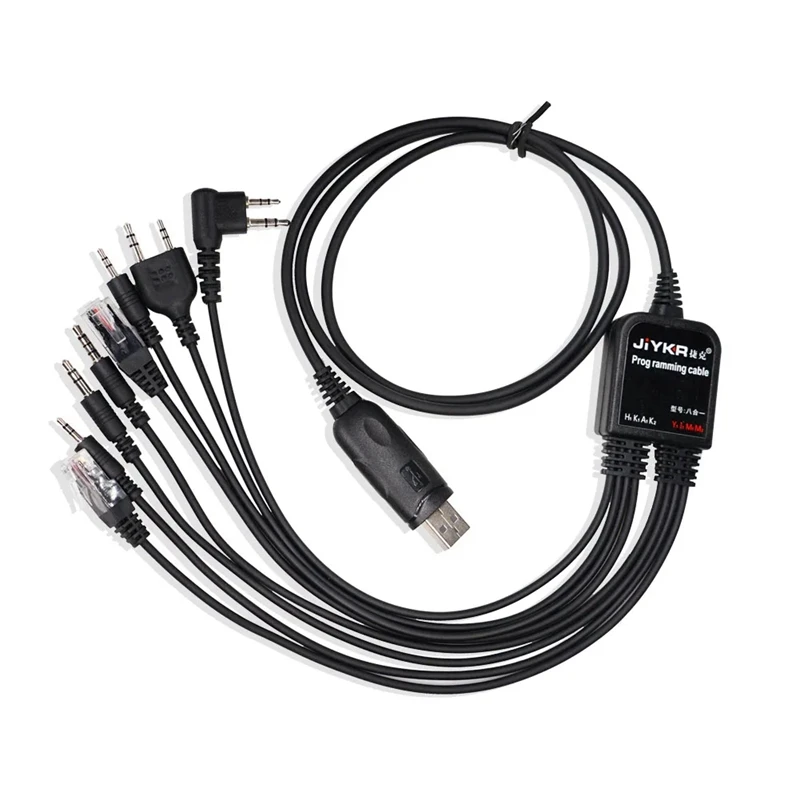 JABS 8 In 1 USB Programming Cable For Baofeng Kenwood AXU4100 Yaesu Icom Walkie Talkie Radio Car Radio CD Software