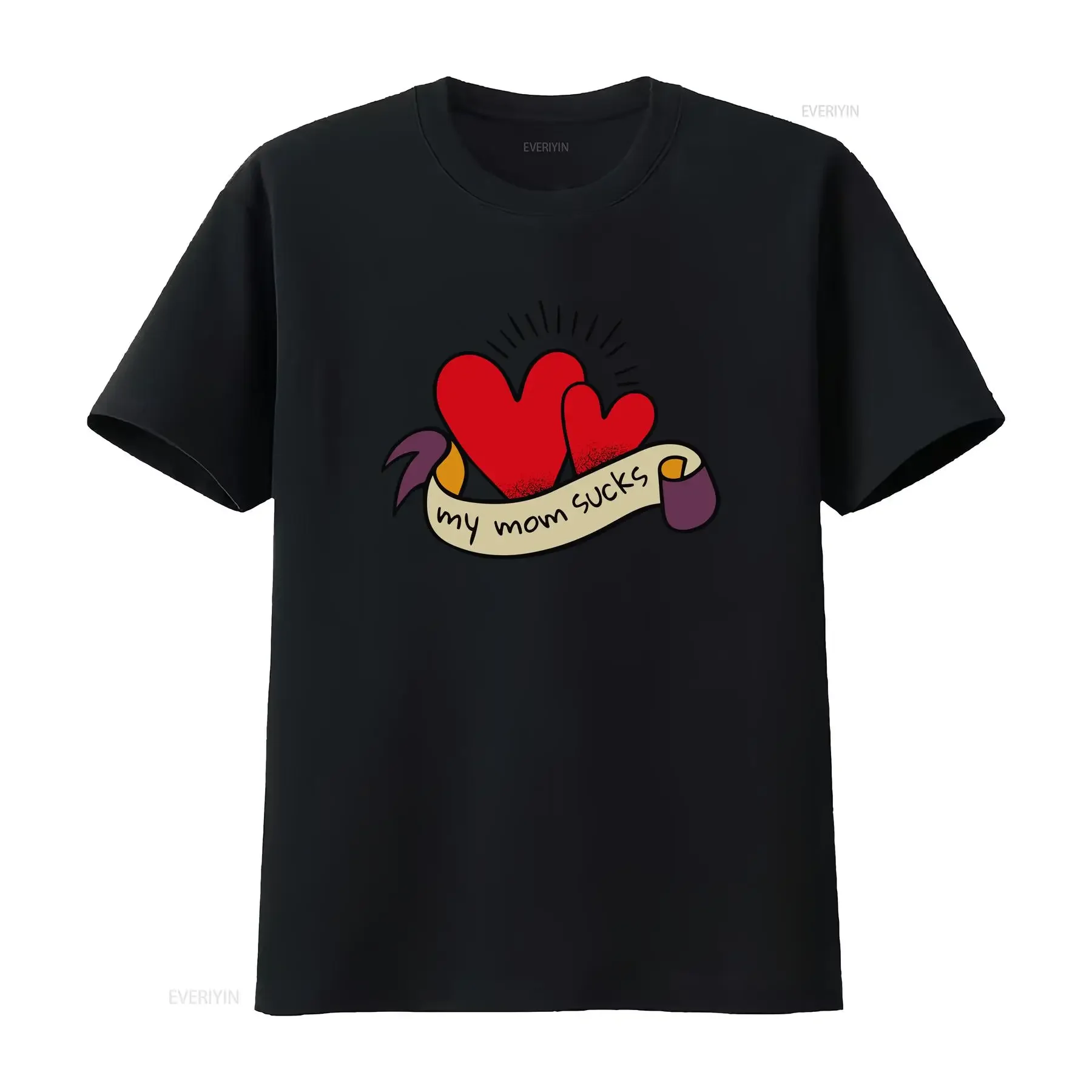 My Mom Sucks Sarcastic Anti Mother's Day T Shirt Funny Traditional Tattoo Style Heart Bad Mum Club Snarky cPTSD Dark Humor