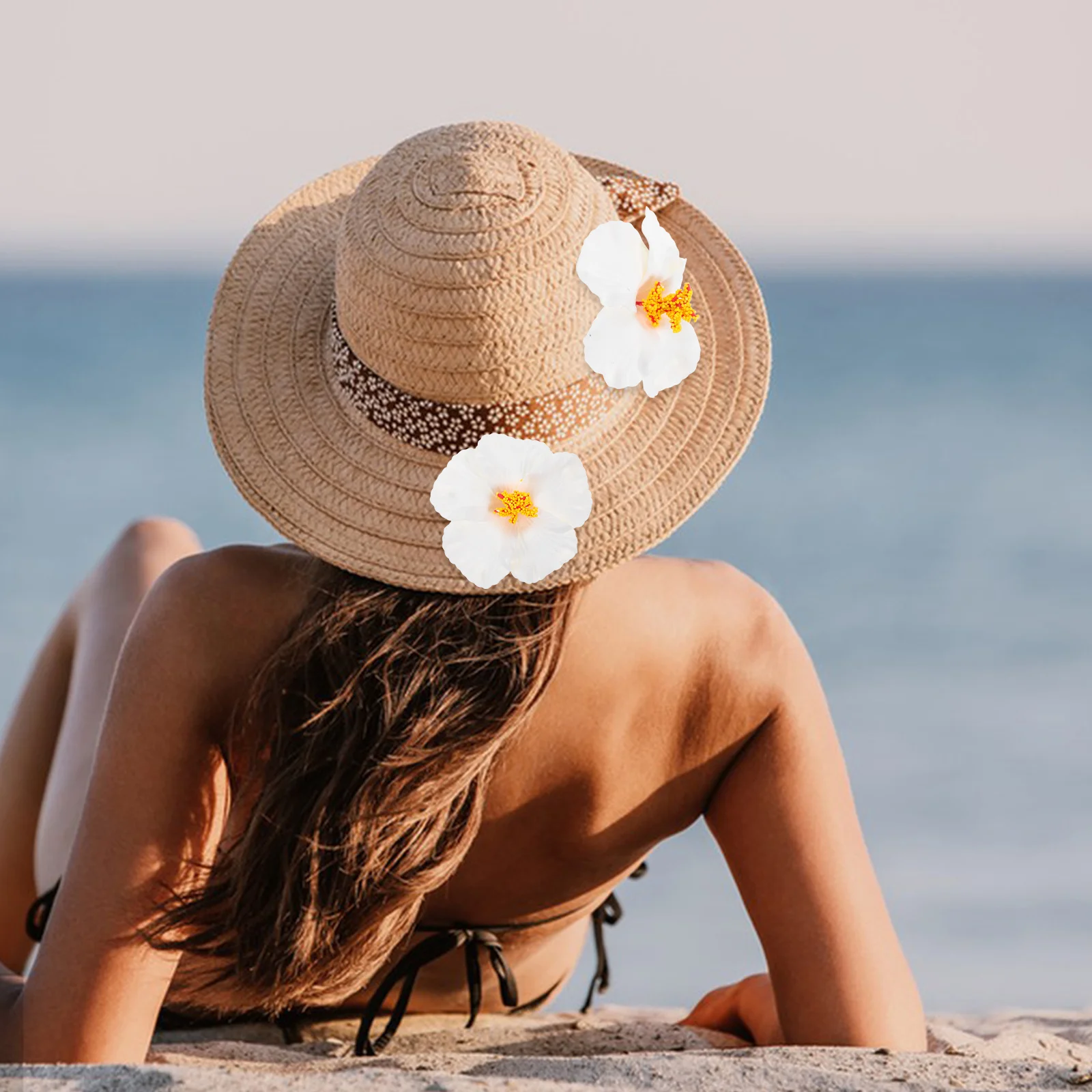 

12Pcs Artificial Hibiscus Flowers Hawaiian Party Decoration DIY Luau Graduation Centerpieces Summer Tropical Flower Favors