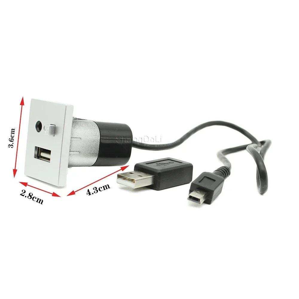 Car Silver USB Input Adapter Audio Radio U-disk Flash Socket Interface Cable Fit for Ford Focus II MK2 2009 2010 2011