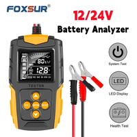 FOXSUR FBT200 12V 24V Smart Car Battery Tester LCD Battery Analyzer Test Tool Digital Analyzer For Car Truck Motorcycle Boat