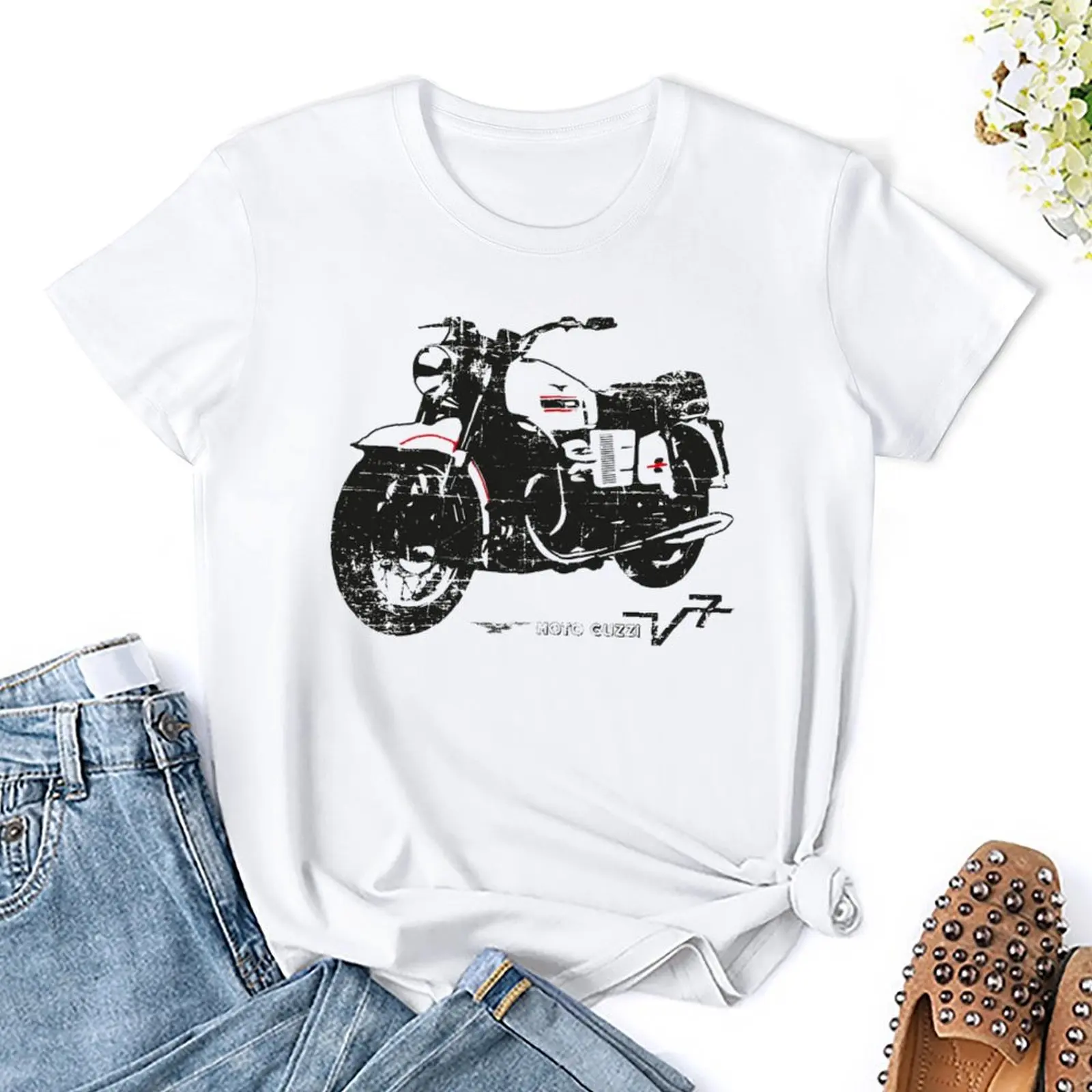 Moto And Guzziss V7 Special 1967 Grunge Black T-shirt Harajuku Campaign Tshirt Novelty Fitness Casual