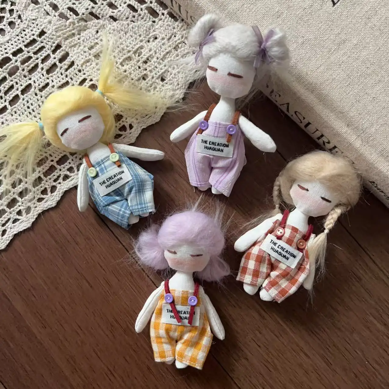 Soft Stuffed Fabric Girl Doll Brooch Pin Hair Accessory for DIY Hat Scarf Bag Keychain Decoration High Quality