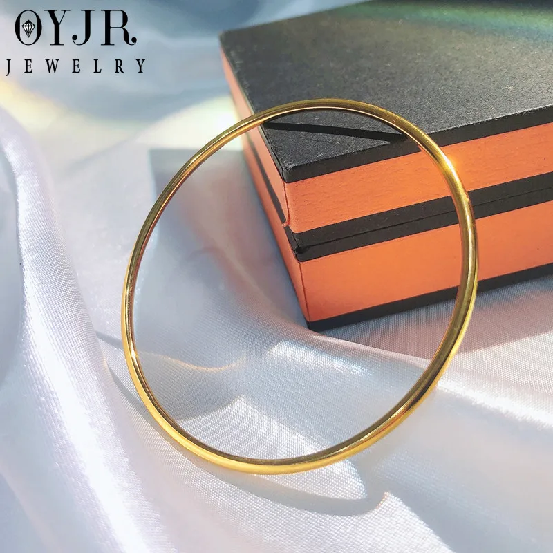 OYJR Simple Versatile Bangle Bracelet for Boyfriend and Girlfriend 316L Stainless Steel Rust Fade Resistant Circlet Wristband