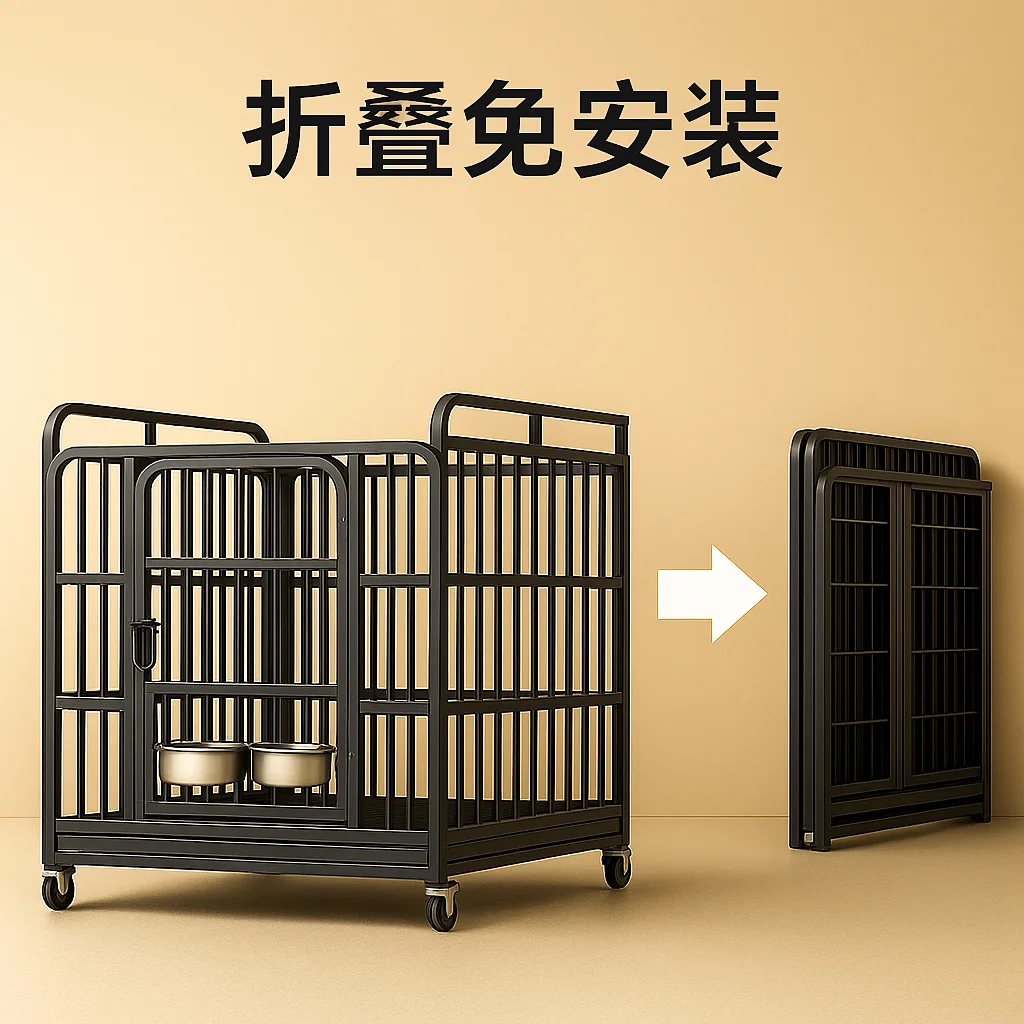 HYS dog cage Medium-sized dog Large dog Indoor foldable with toilet New type of golden retriever special pet small nest