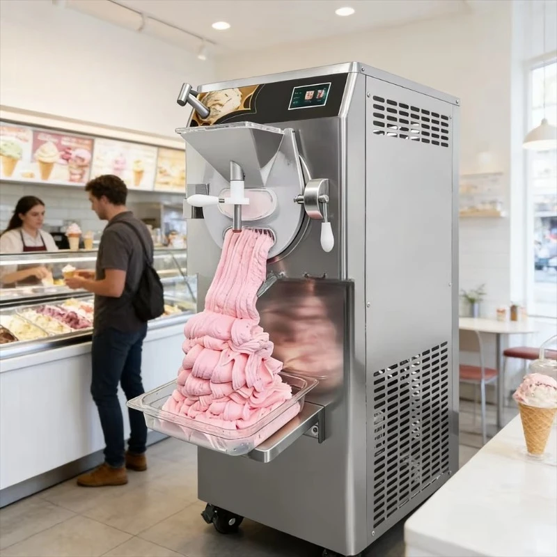Customized Hot Selling Commercial Hard Ice Cream Machine 108L/H Adjustable Speed 304 Stainless Steel Batch Freezer Equipment