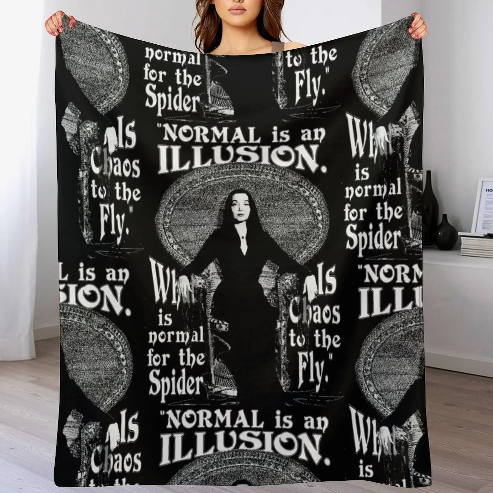 

Morticia Addams-Normal Is An Illusion... Throw Blanket Blankets For Baby christmas gifts Single Blankets