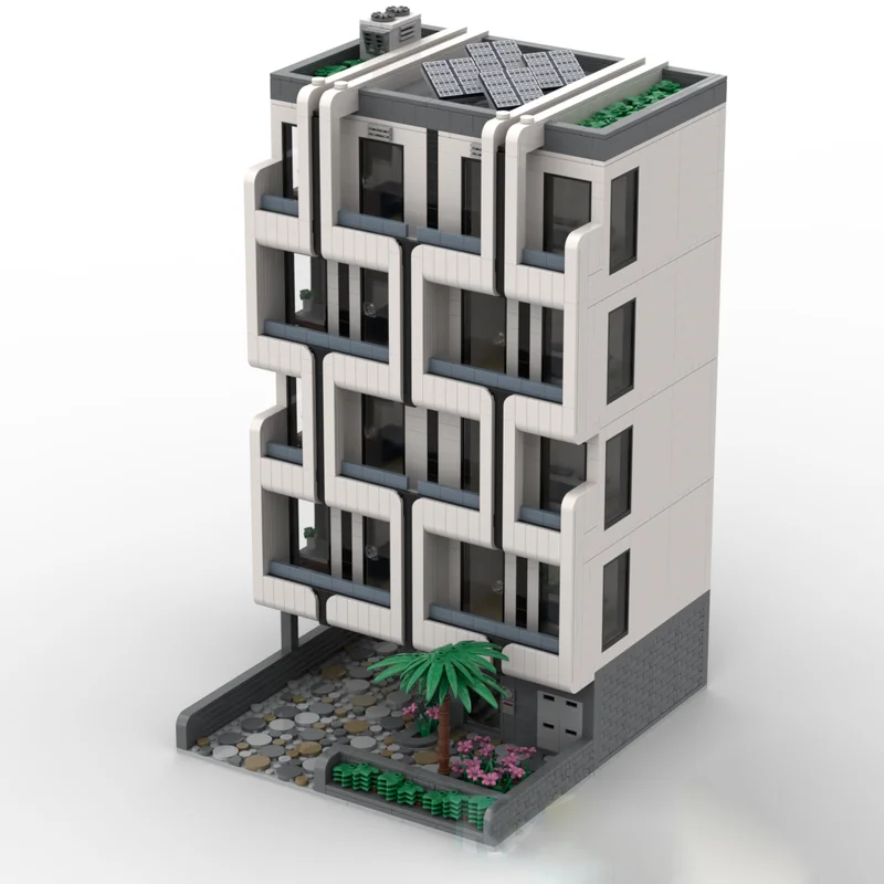 مدينة شارع عرض Moc اللبنات شقة مجمع وحدات نموذج التكنولوجيا الطوب DIY الإبداع لعب لهدايا العيد #6