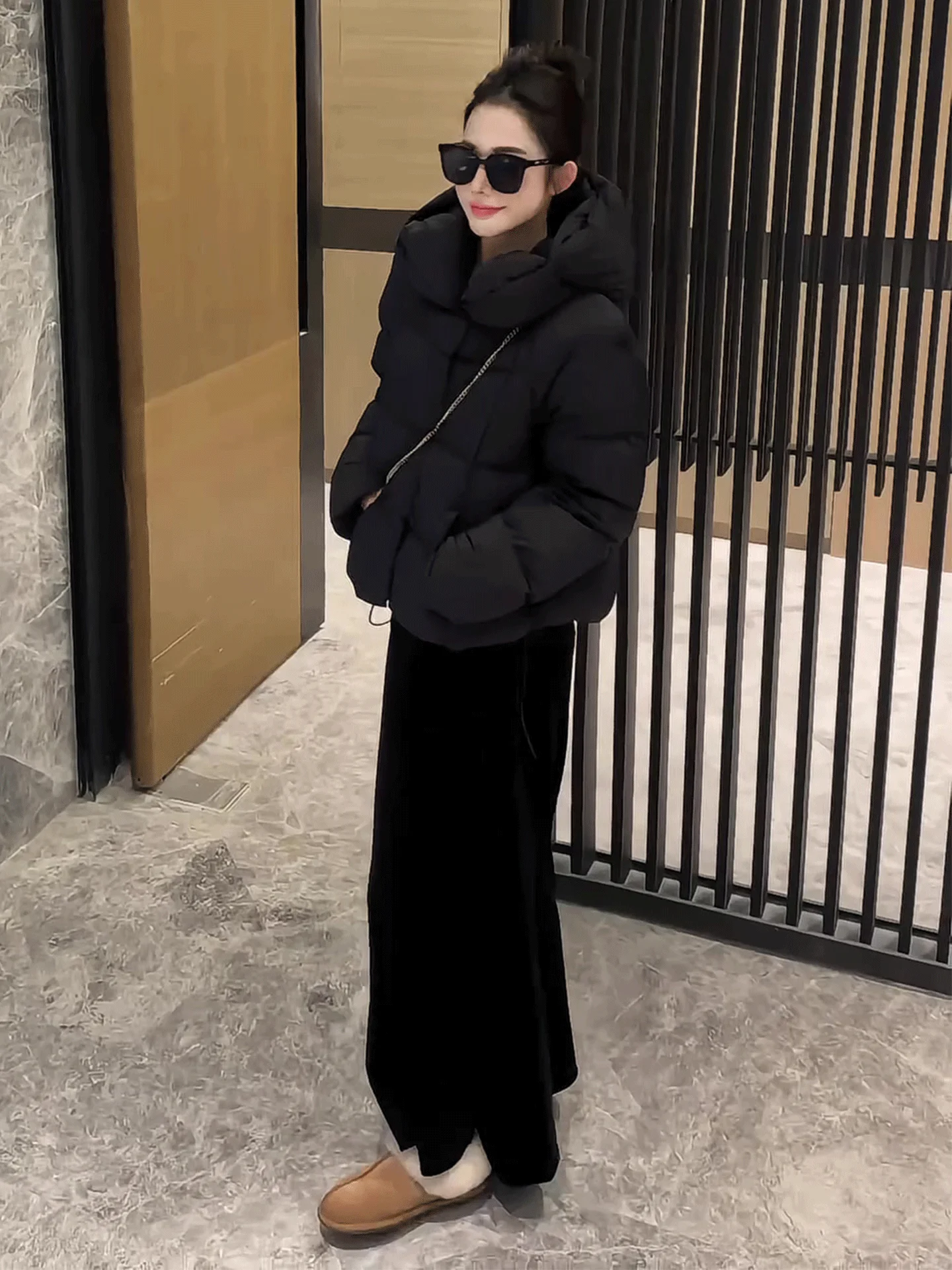 Women's ort White Du down Jaet Winter New Sle Small Size Warmth Hat Inteated Bread Outerwear Ele Sle