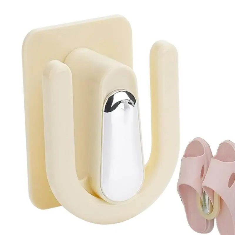 

Wall Mounted Slipper Rack Bathroom Shoe Hangers Slipper Holder No Drilling House Slippers Hanger Rack Adhesive For Robe Towel