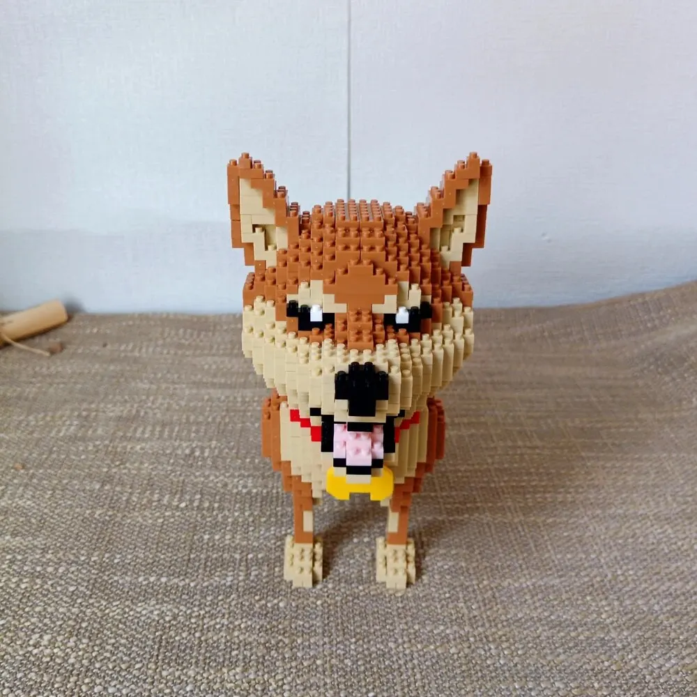 Encantador Shiba Inu ou Black Cat Building Block Kit, Delicioso Pet Models, Criativo Idéia Presente Único, Peça Decorativa