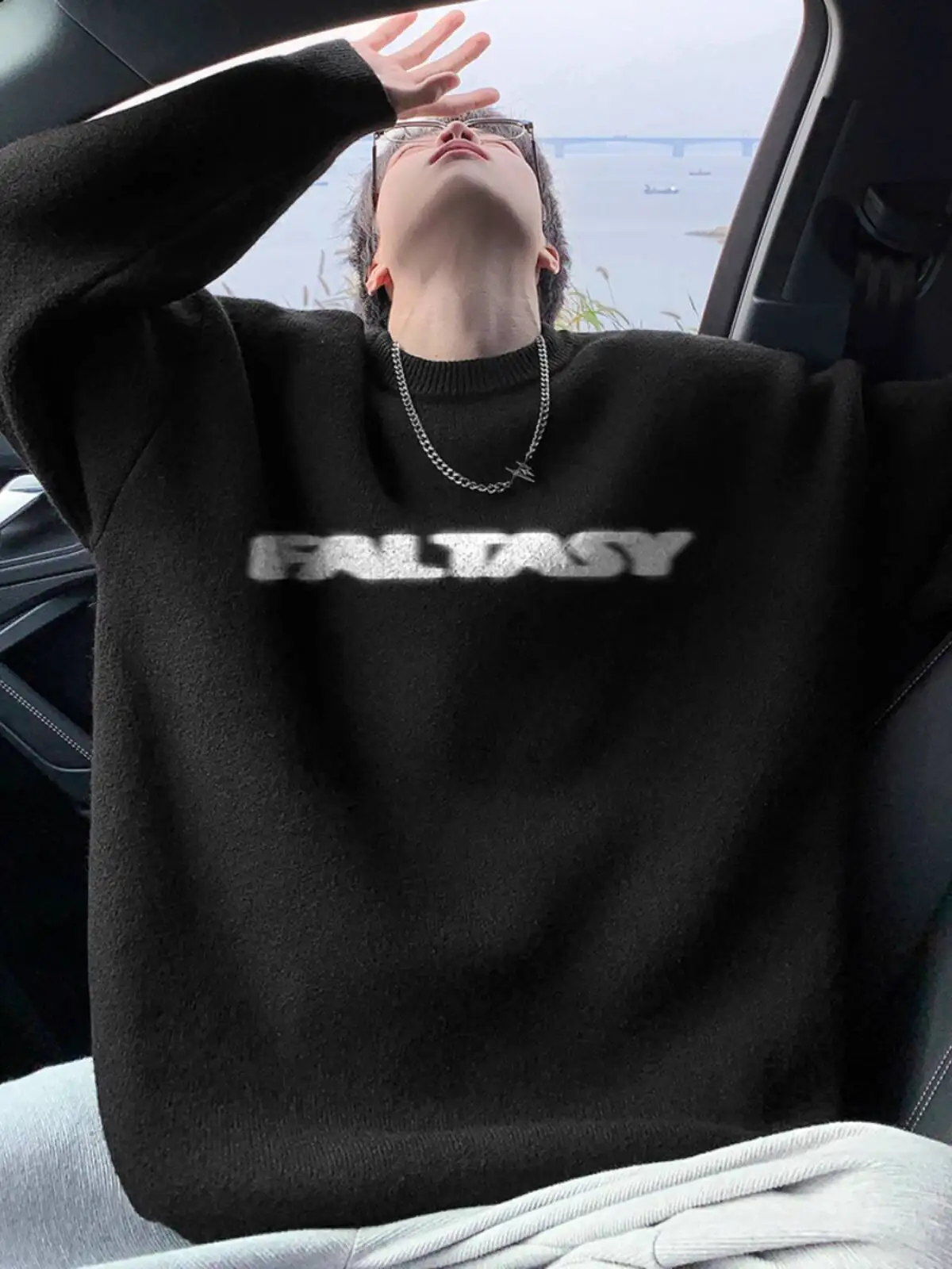 Man Women Sweater 2025 Autumn Spring New Men's Letter Printed Crew Neck Sweater Loose Lazy Style Knitwear Trendy Design