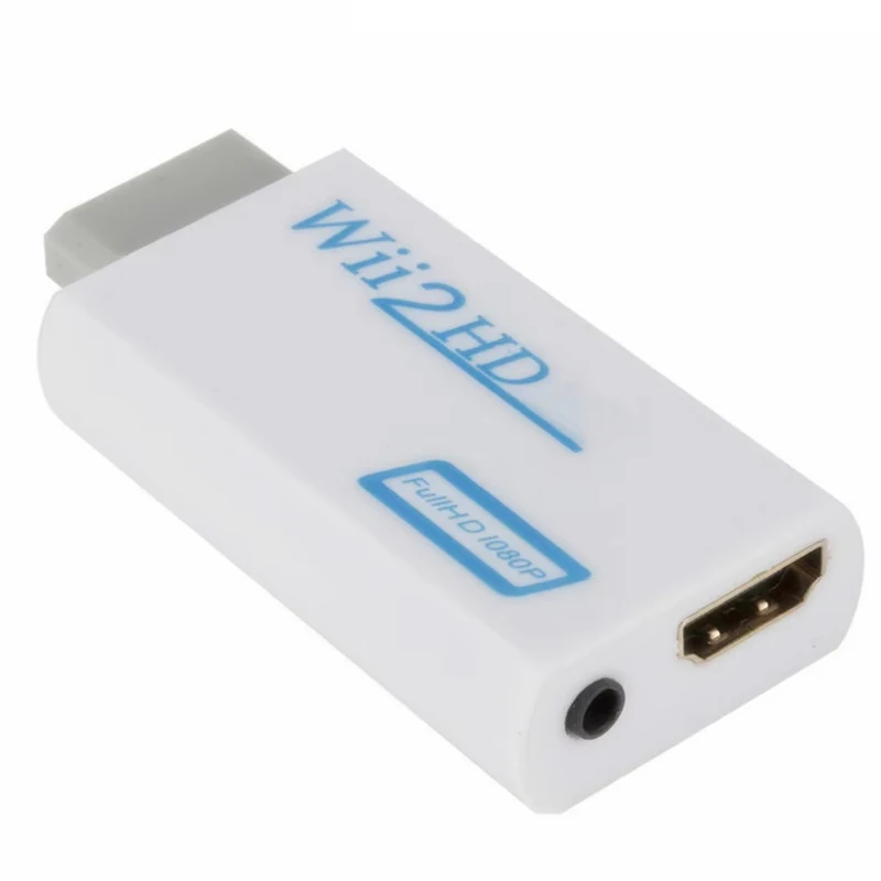 Convertitore adattatore compatibile Wii a HDMI Full HD 1080P Audio da 3,5 mm per PC Monitor HDTV Adattatore convertitore compatibile da Wii2 a HDMI