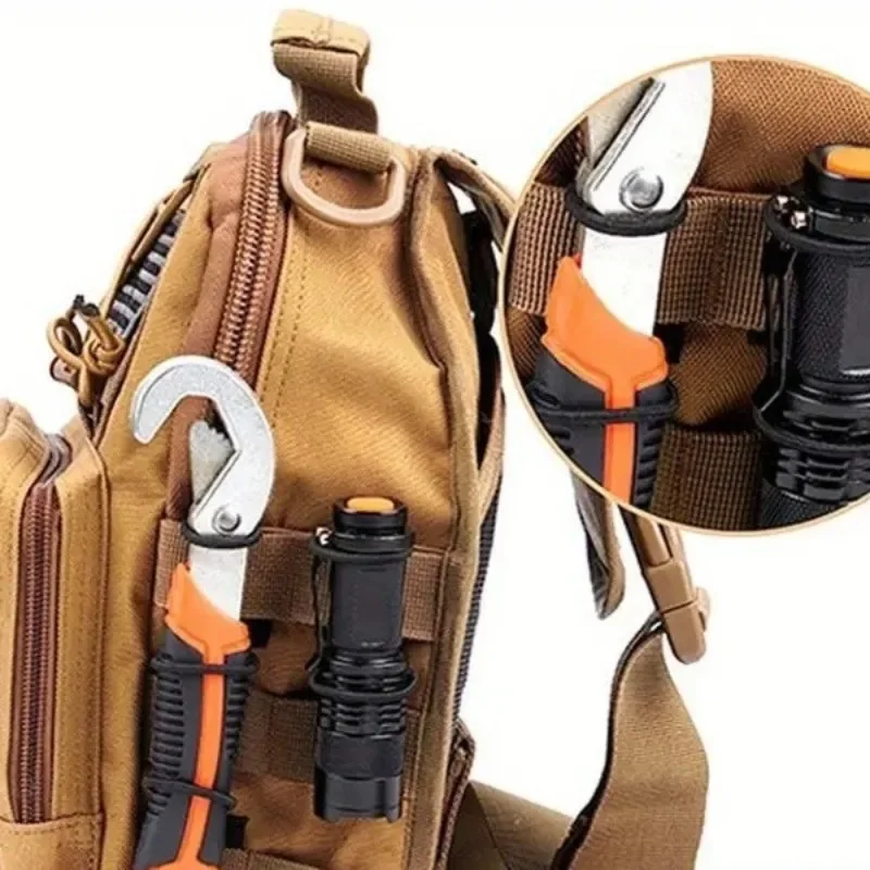 10Pcs Elastic Webbing Retainer Buckle, Outdoor Gear Fastener for Antenna, Flashlight, Backpack MOLLE Attachment Accessories