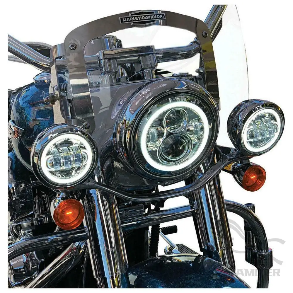 7 inch Moto LED Headlight For Harley Bike With 4-1/2