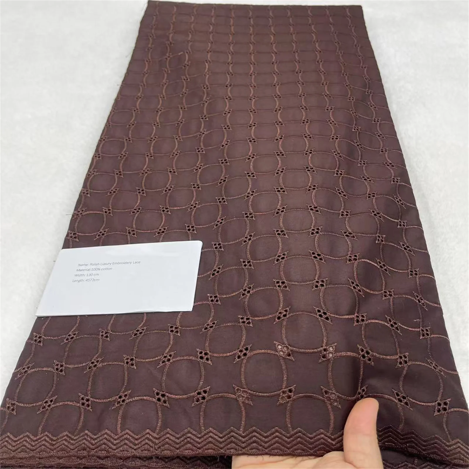 2025 Nigerian Polish Lace Material For Men Cloth African Soft 100% Cotton Lace Fabric High Quality Material for Man Suit fabric