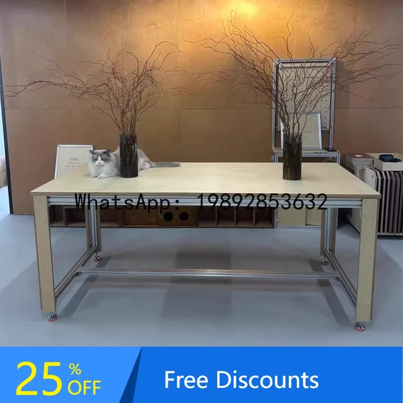 YFY Modern Aluminum Profile Conference Table Birch Multi-Person Executive Desk Creative Office Desk High-End Feel