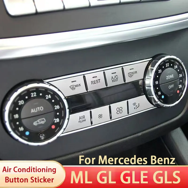 

For Mercedes Benz ML GL GLE GLS W166 X166 Car Air Conditioning AC Button Cover Steering Wheel Buttons Patch Interior Accessories