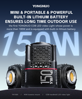 YONGNUO YN150 Li with Li battery 2700-6500K 150W Mini Bowens Mount Continued COB LED Light with App Control for Outdoor Shooting