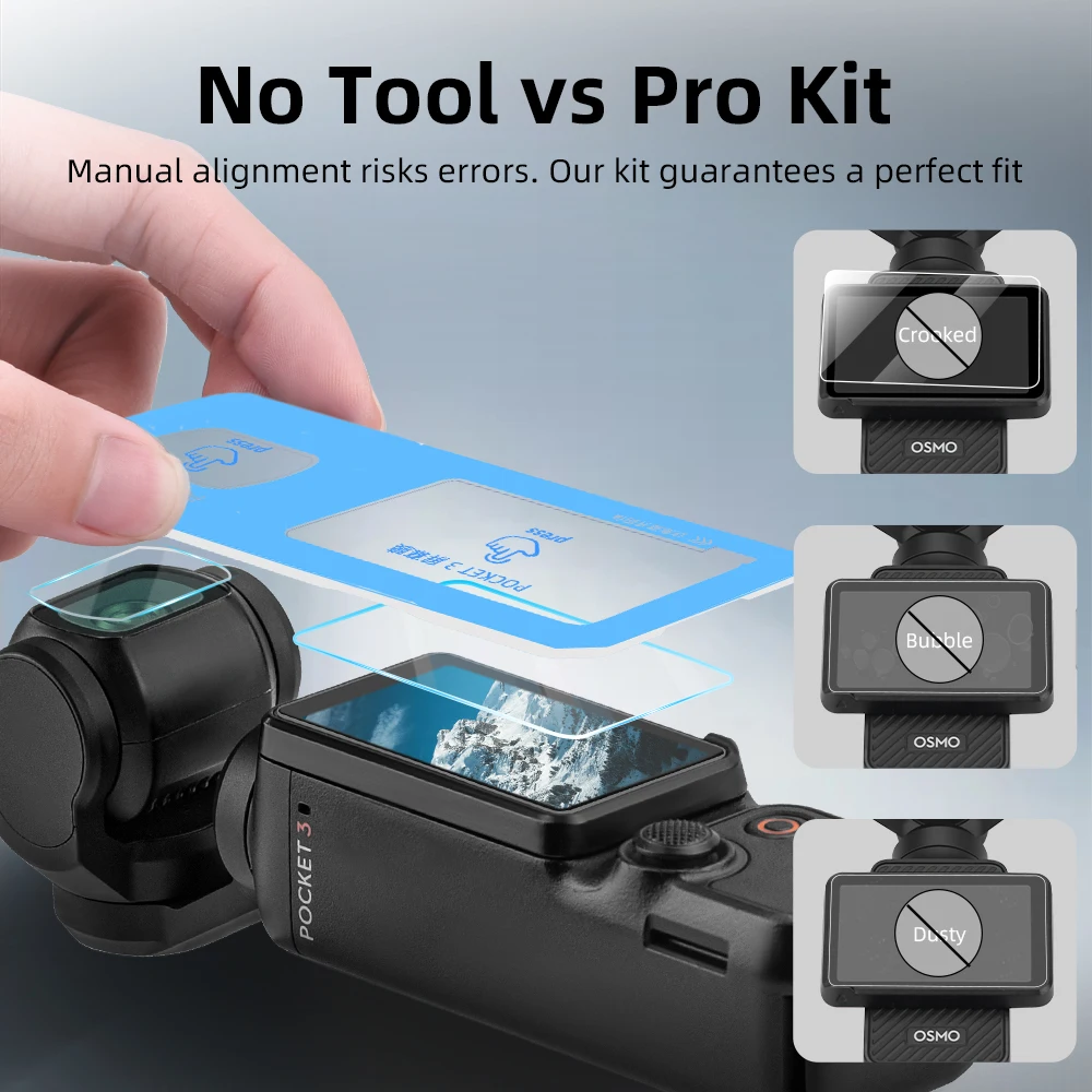 Screen Protector Film For DJI Osmo Pocket 4/3 Camera Lens Films Anti-scratch Tempered Film With Auxiliary Tools Easy-to-install