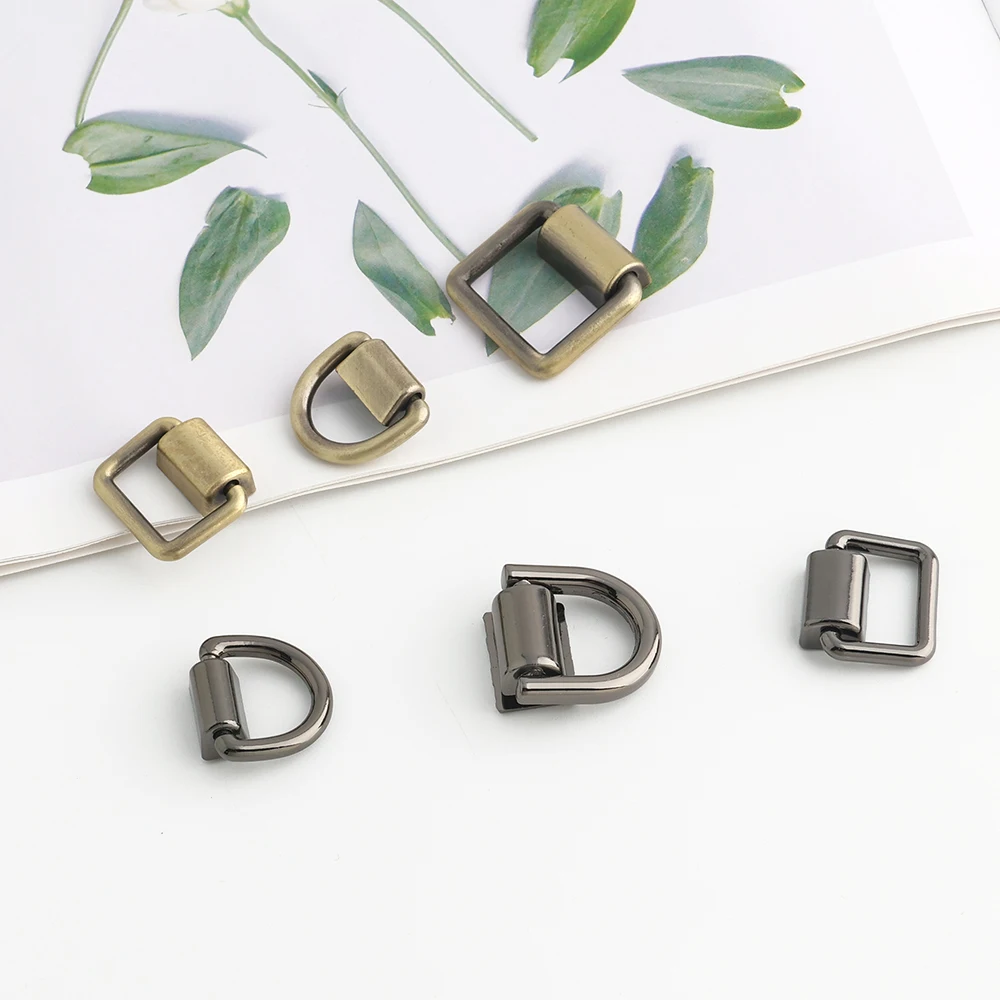 10/50/100PCS Metal Bag Side Hanger Square Ring For Handbag Strap Side Carabiner Clip Hook Chain Connector Buckle Accessories