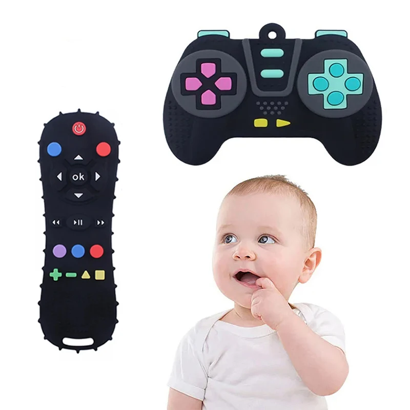 Silicone Baby Teether Chew Toys Remote Control Remote Game Controller Shape for Rodent Toy for Babies Sensory Educational Gifts