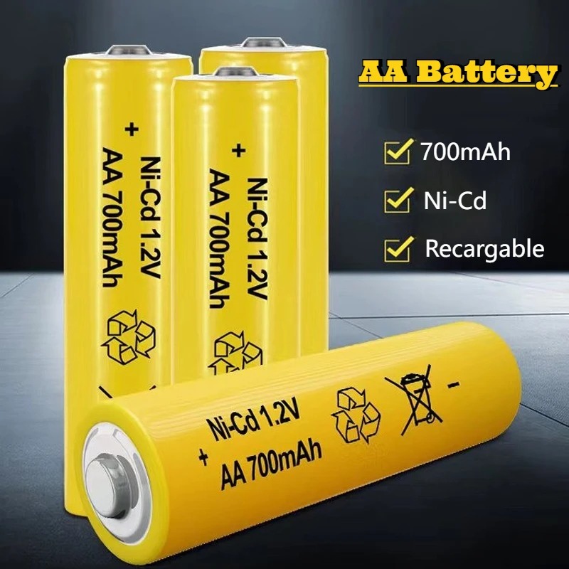 AA Rechargeable Battery 1.2V 700mAh NI-CD 2A Replace Batteries for Torch Toys Alarm Clock MP3 Player Calculator Remote Control