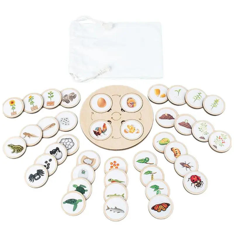 

Головоломка Монтессори с жизненным циклом, фигурки животных, соответствующая игра, головоломка для малышей, развивающие игрушки для детей дошкольного возраста 3-6 лет
