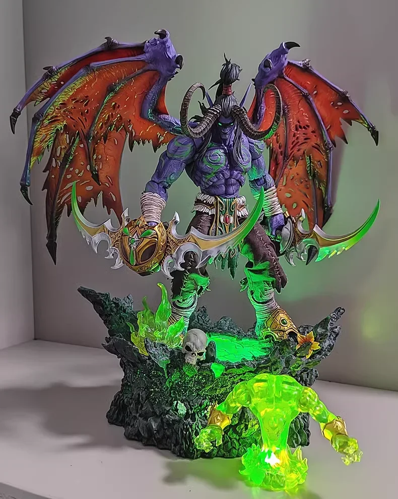 Game Illidan Stormrage Anime Figure World Of Warcraft Demon Hunter Action Figures Elf Yudean Model Pvc Collection Statue Toys