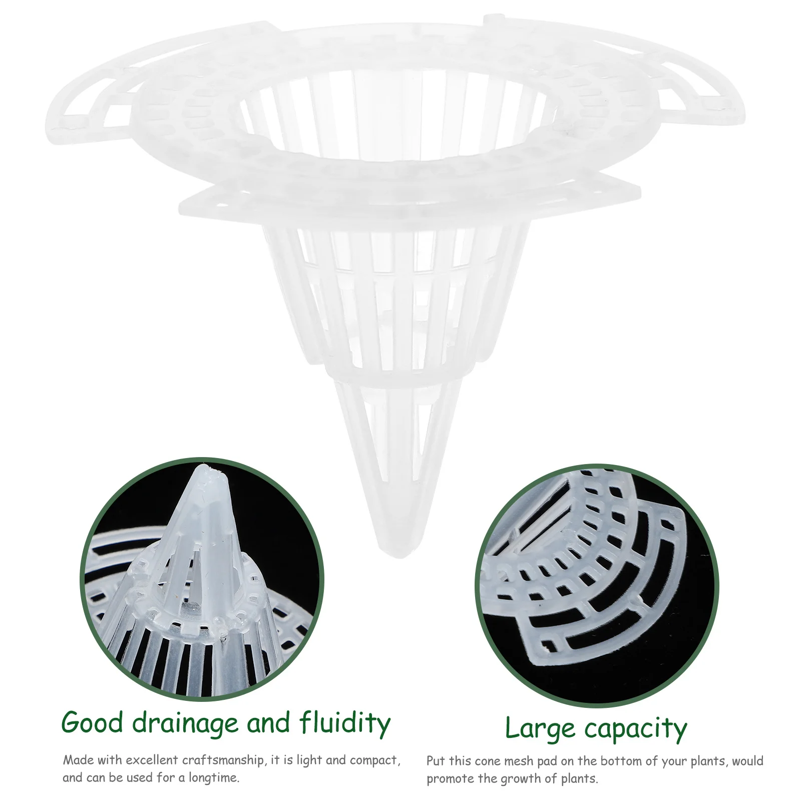 

20Pcs Cone Flower Pot Pads Mesh Net Drainage Cushion Planter Bottom Mats Breathable Gaskets for Bonsai Plant Flowerpot Accessory