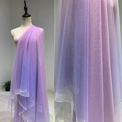 Purple Gradient Mesh Fabric Encrypted Soft Yarn Dress Dress Veil Clothing Designer Fabric