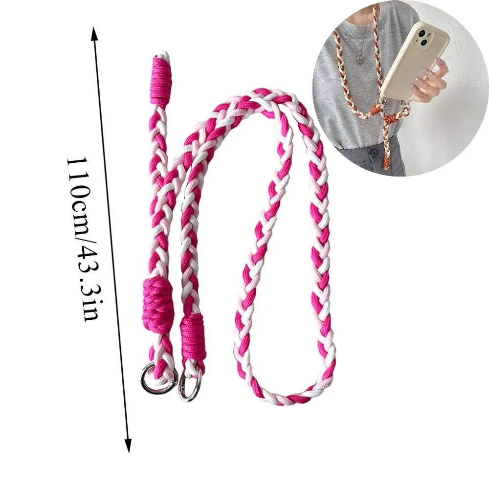 Colorful Wrist Strap Mobile Phone Lanyard Adjustable Outdoor Carrying Lanyard Crossbody Bag Rope Woven Lanyard Anti-loss Rope