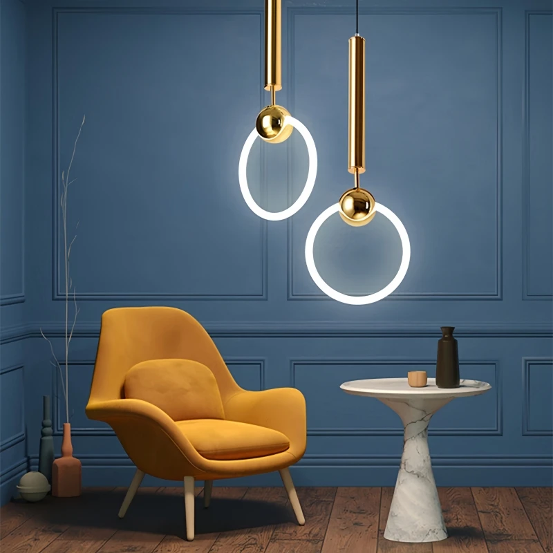 MSZGJY Modern Minimalist round LED Energy-Saving Chandelier High-Quality Bedroom Living Room Hotel BackgroundWallDecorative Lamp