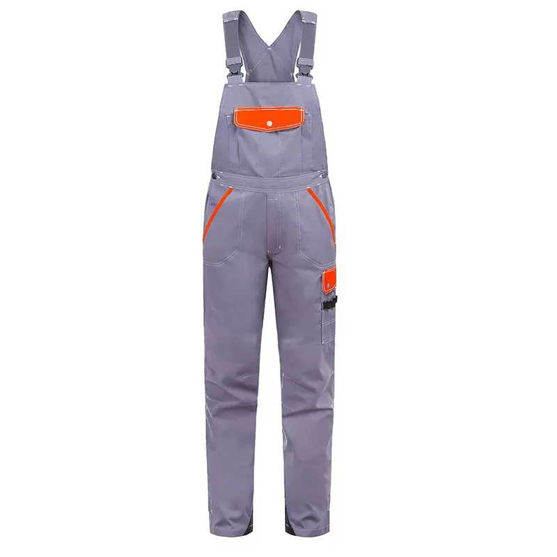 Bib Overalls Mens Women Work Clothing Plus Size Protective Overalls Strap Jumpsuit Multi Pockets Uniform Sleeveless Cargo Pants