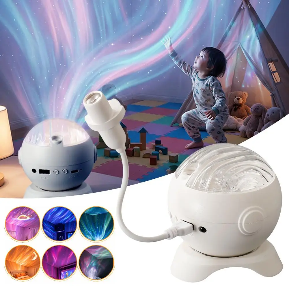 Multifunctional Bluetooth Speaker Aurora Star Projector Night Light Northern Lights Atmosphere Lamp for Room Decor Gift